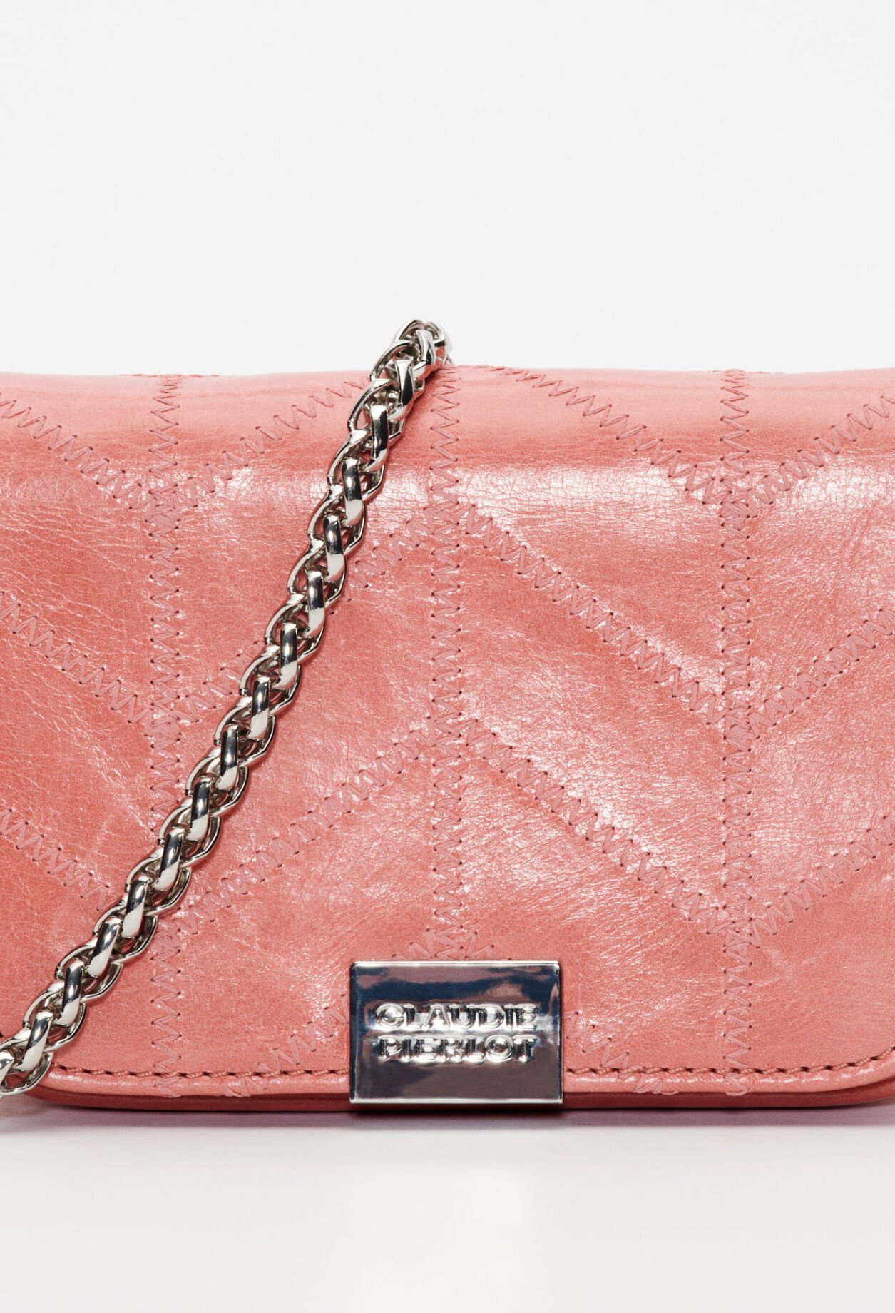 Pochette blanche cuir verni