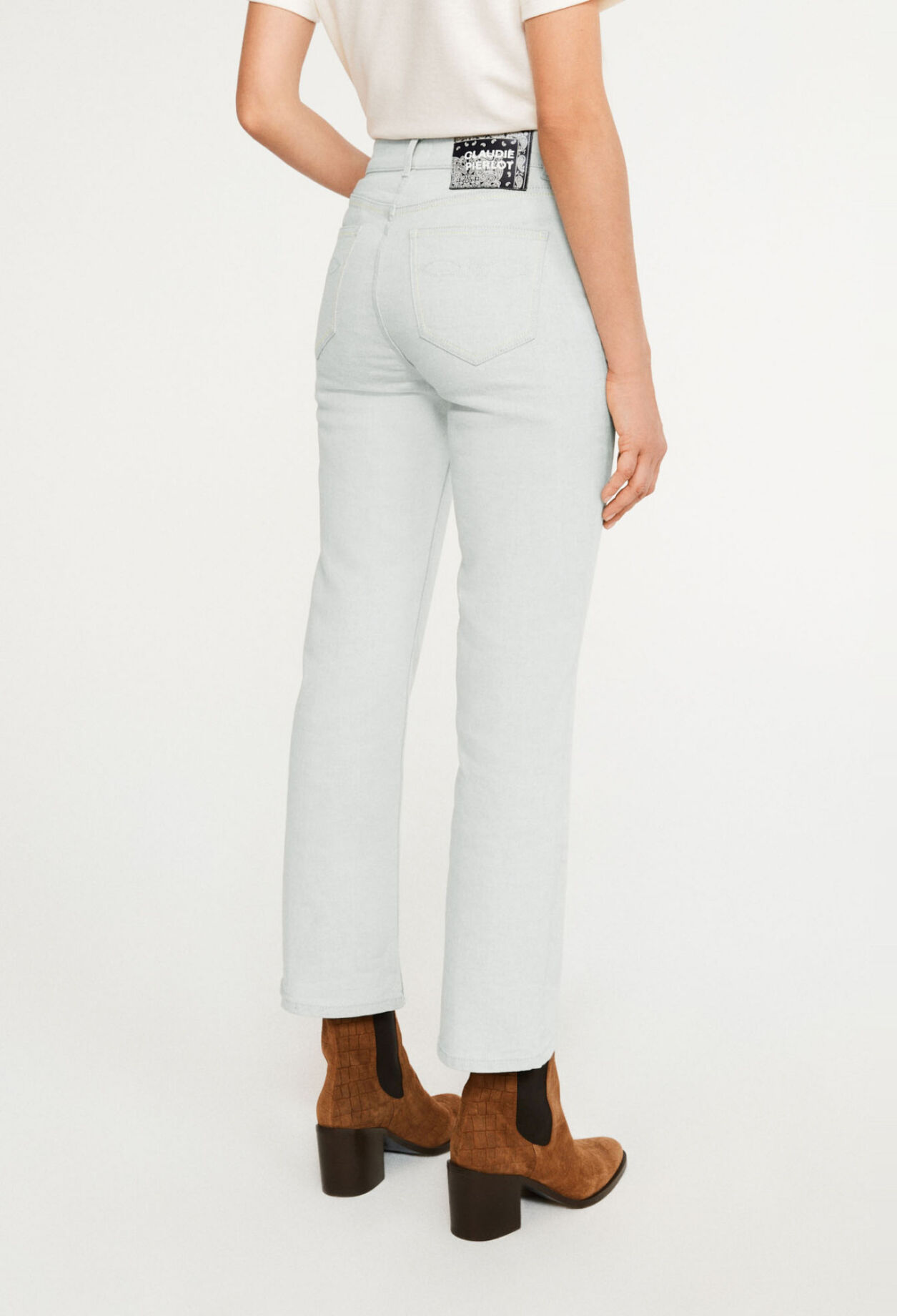 Faded cropped jeans