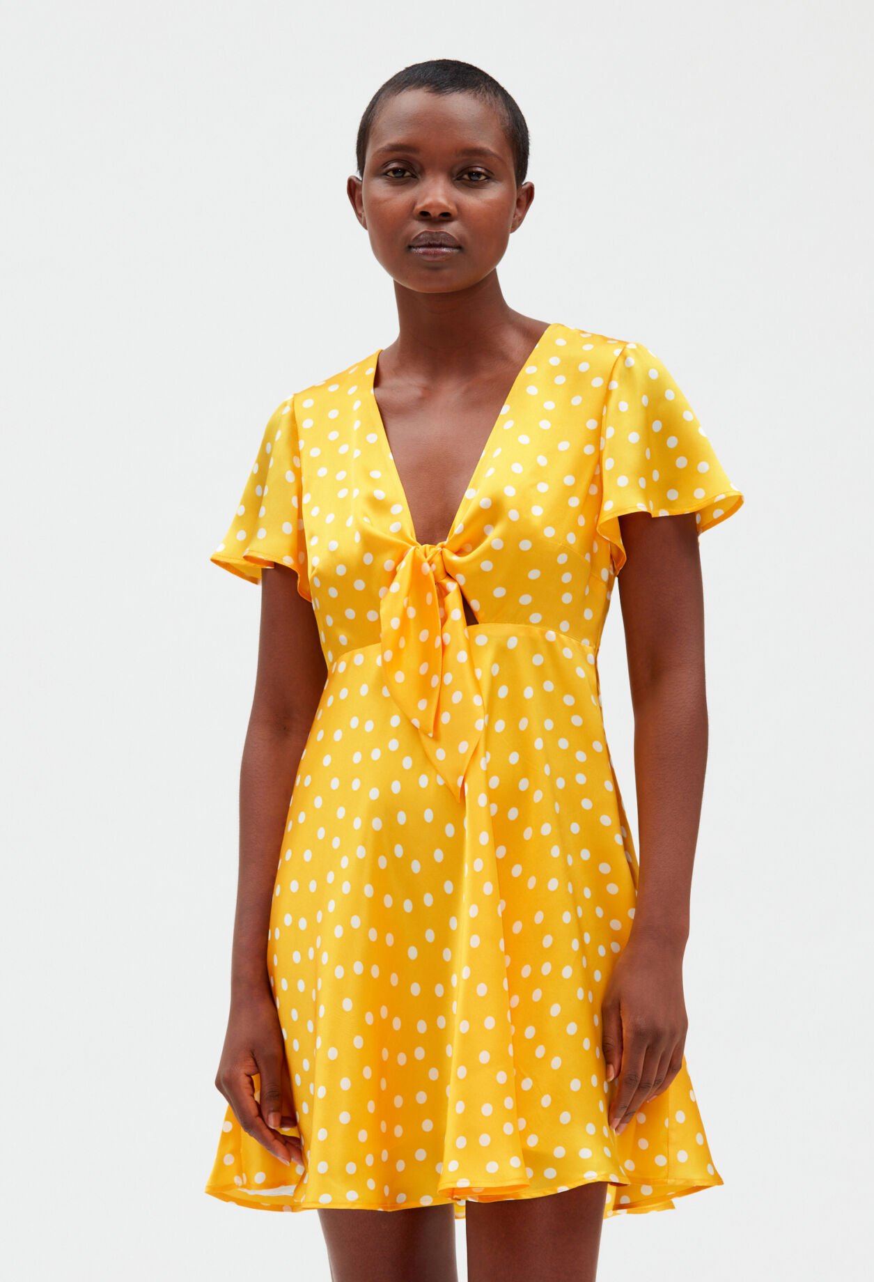 Robe courte fluide jaune