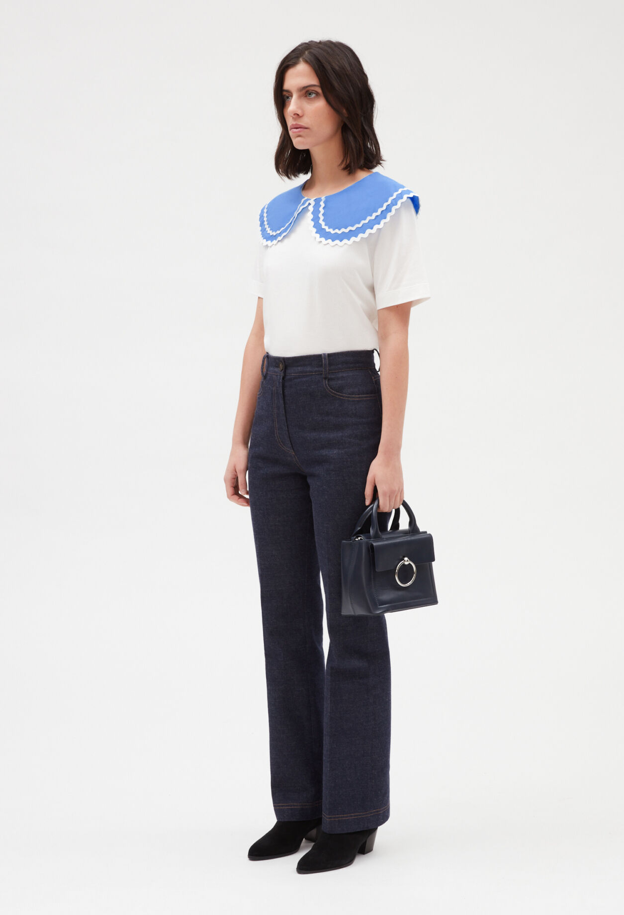T-shirt col claudine écru