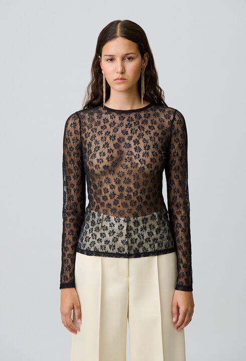 Sheer lace top