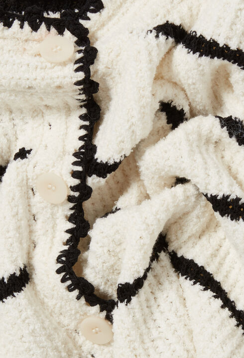 Cardigan rayures maille fine