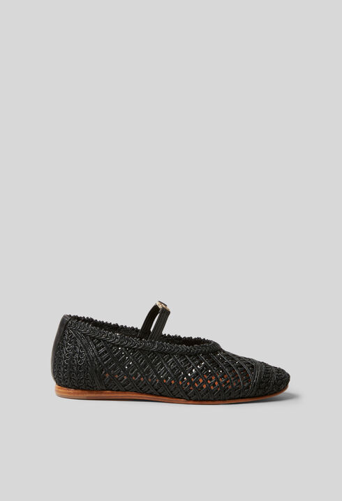 Ballerine tressée cuir