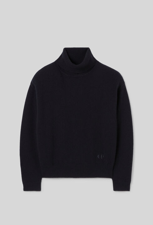 Pull cachemire bleu marine