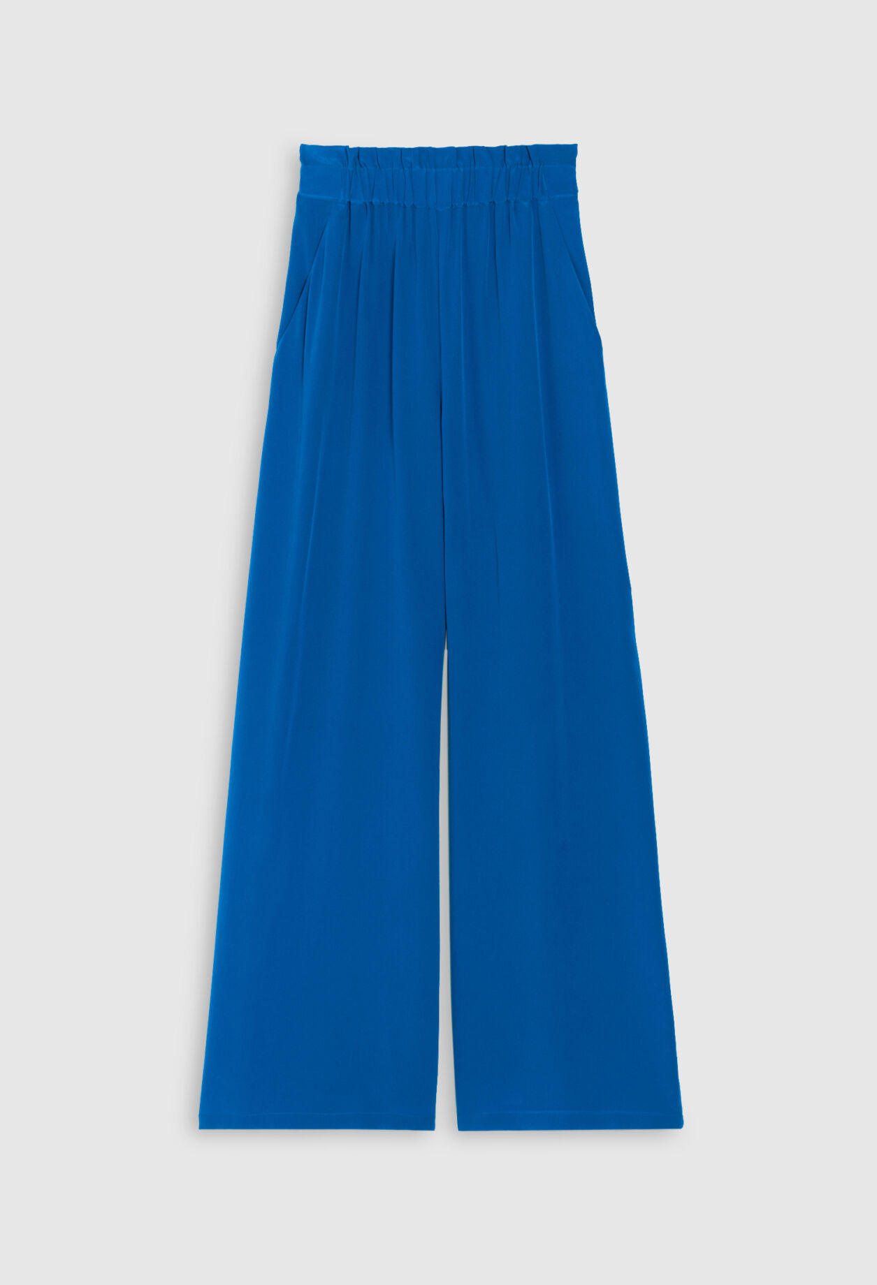 Pantalon soie bleu