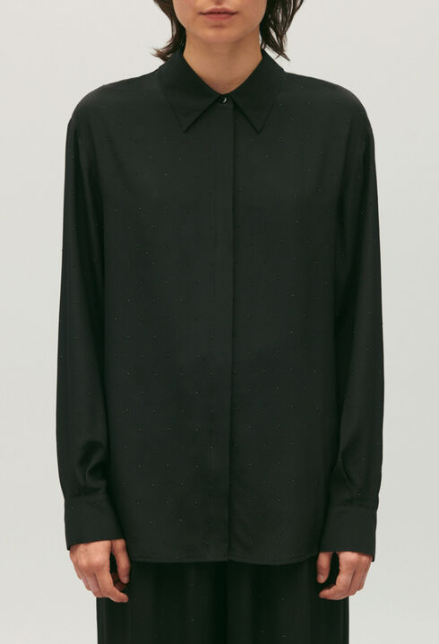 Chemise fluide soie noire