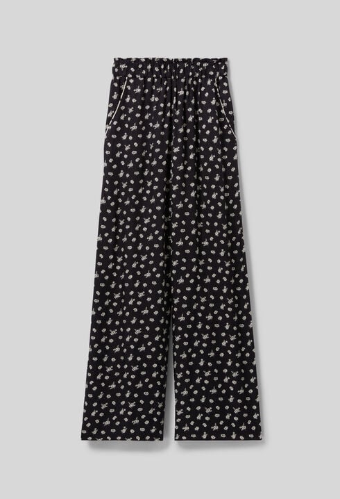 Pantalon large fluide imprimé