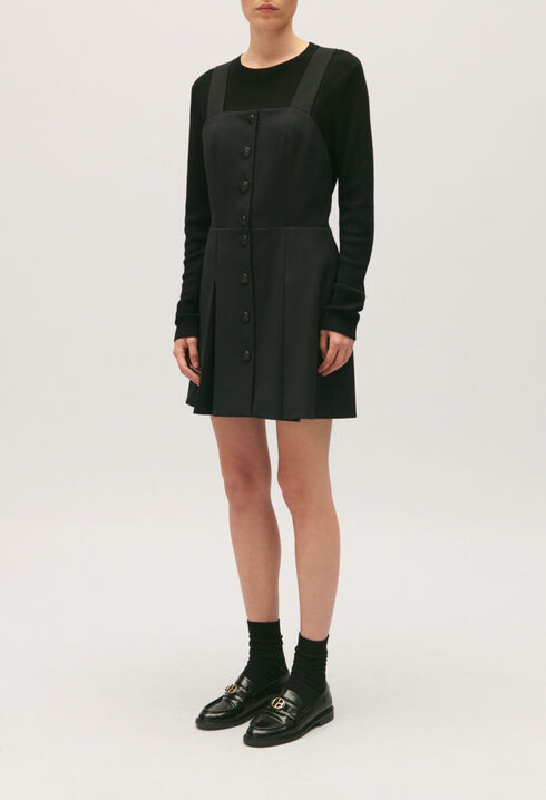 Short black dress with straps