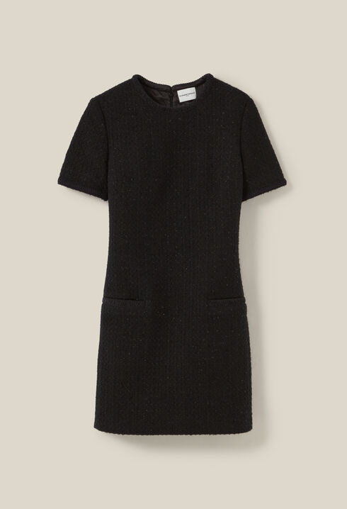 Robe noire courte tweed