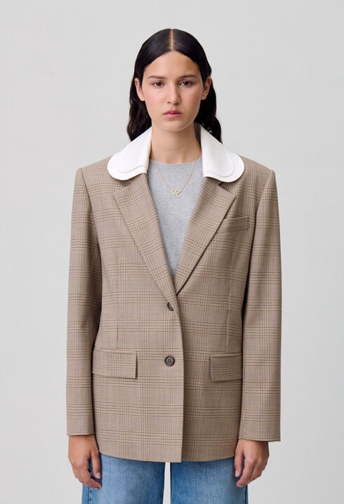 Veste droite tailleur carreaux