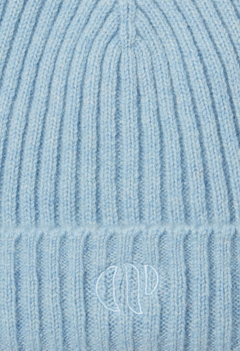 Bonnet côtelé cachemire broderie CP