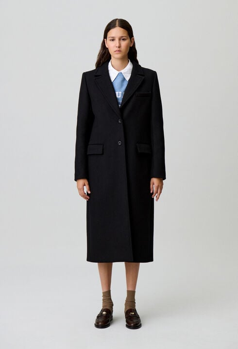 Long straight wool coat