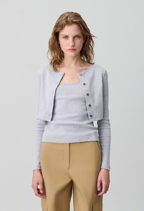 Cotton Cardigan T-Shirt Set