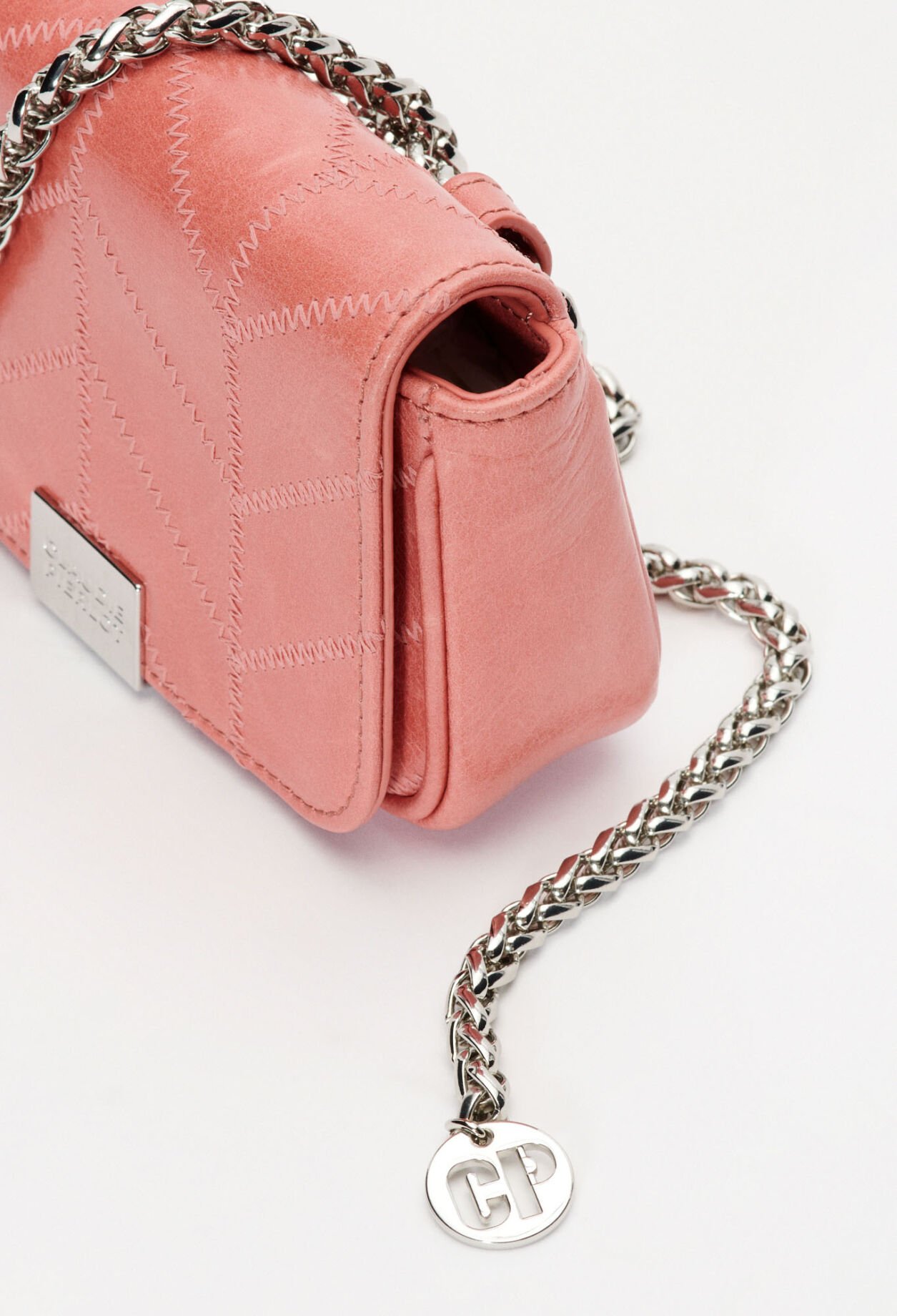 Pochette blanche cuir verni