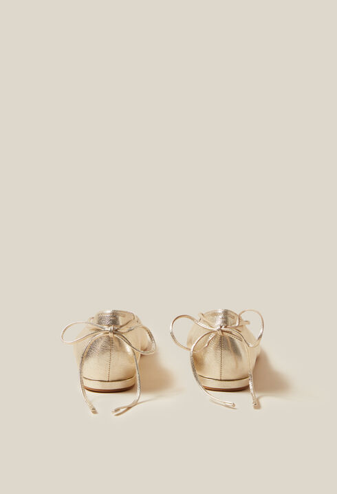Ballerines cuir doré