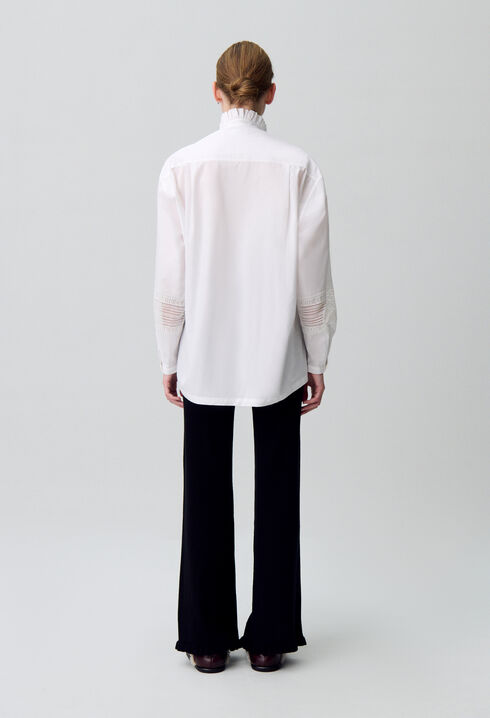 Chemise coton col volanté