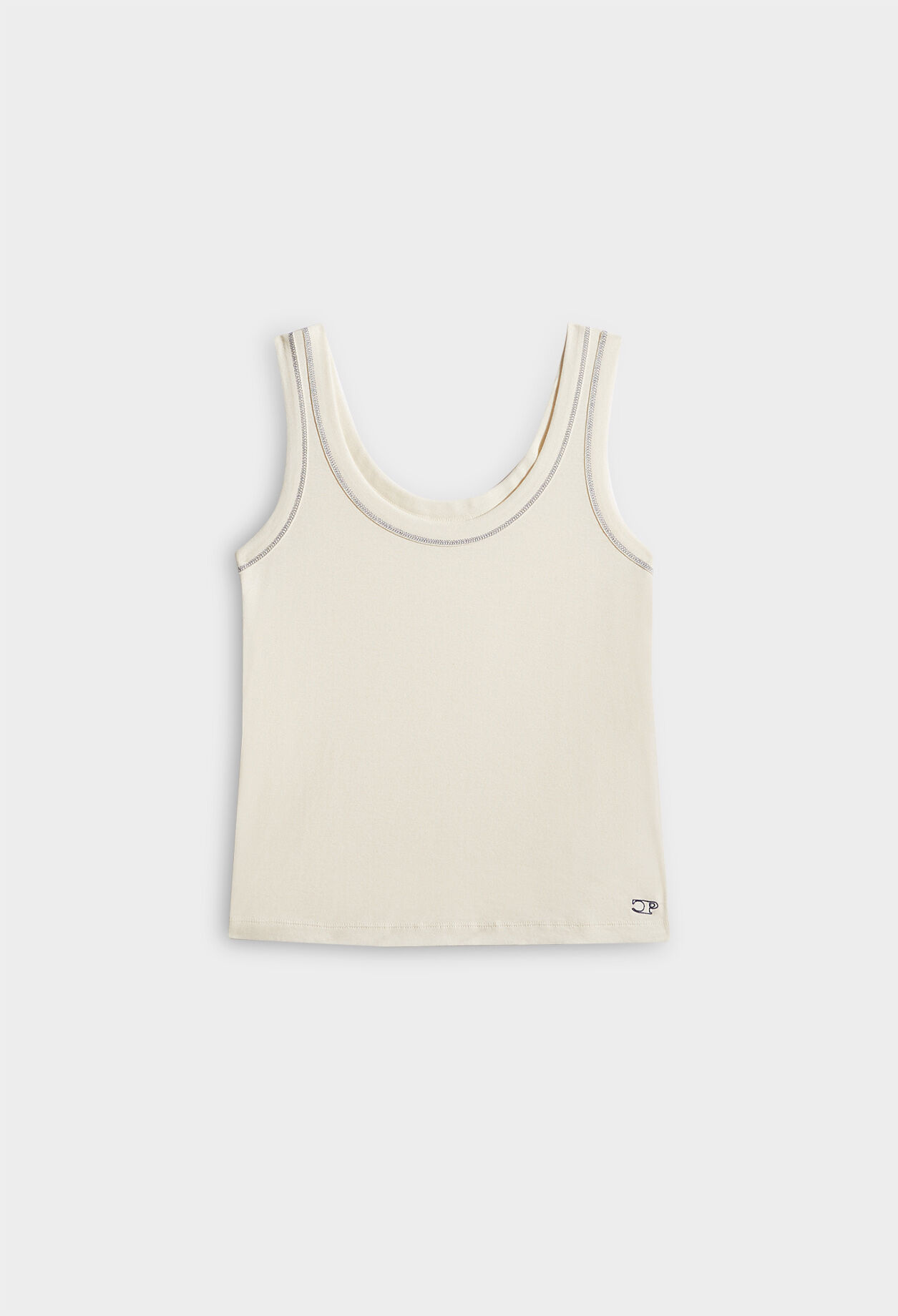 Organic cotton topstitched vest
