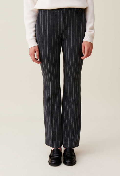Pantalon flare à rayures 