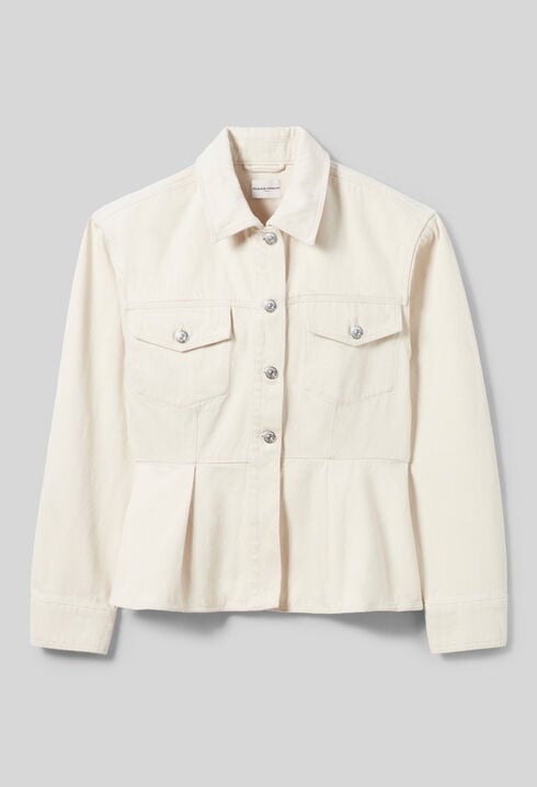 Blouson denim écru manches longues