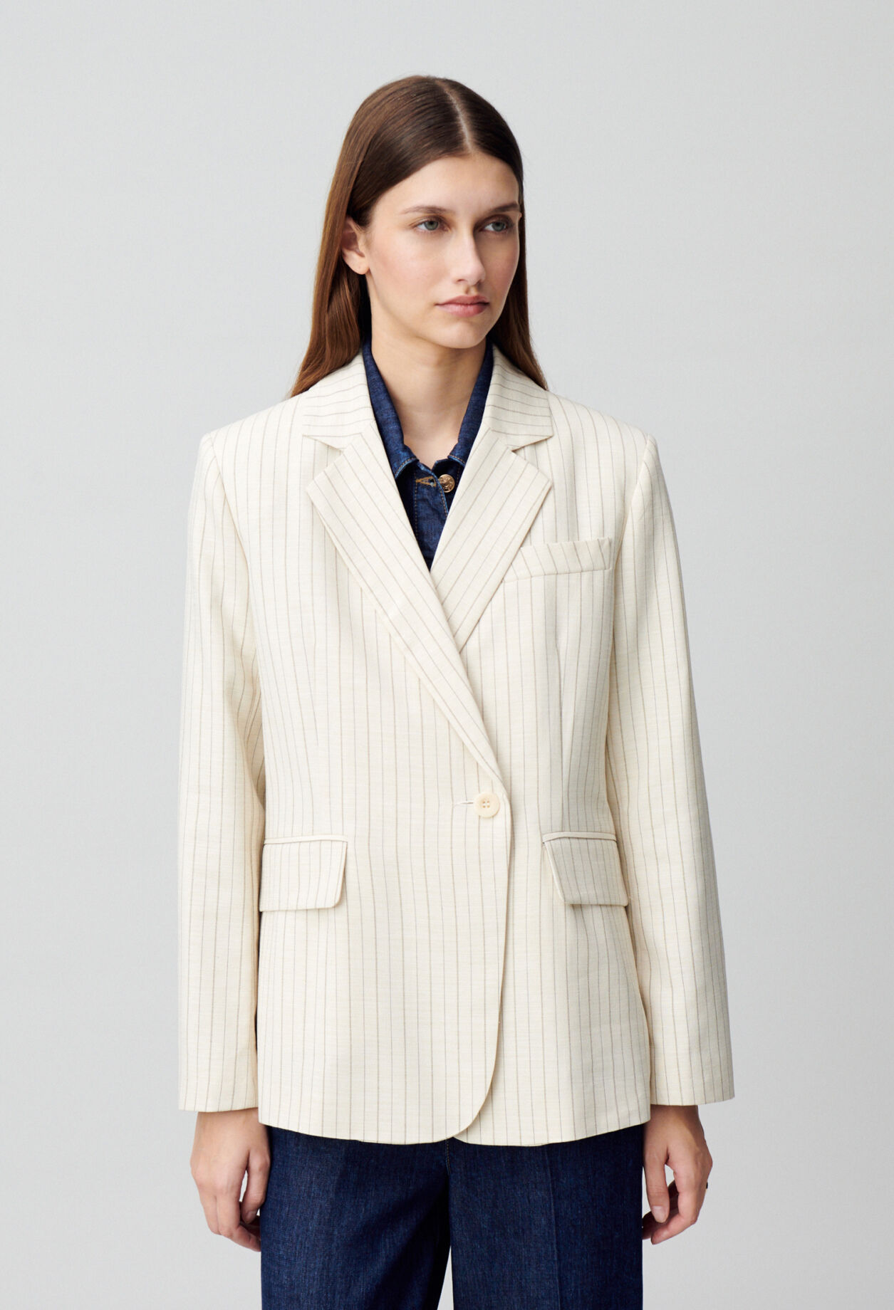 Veste tailleur à rayures