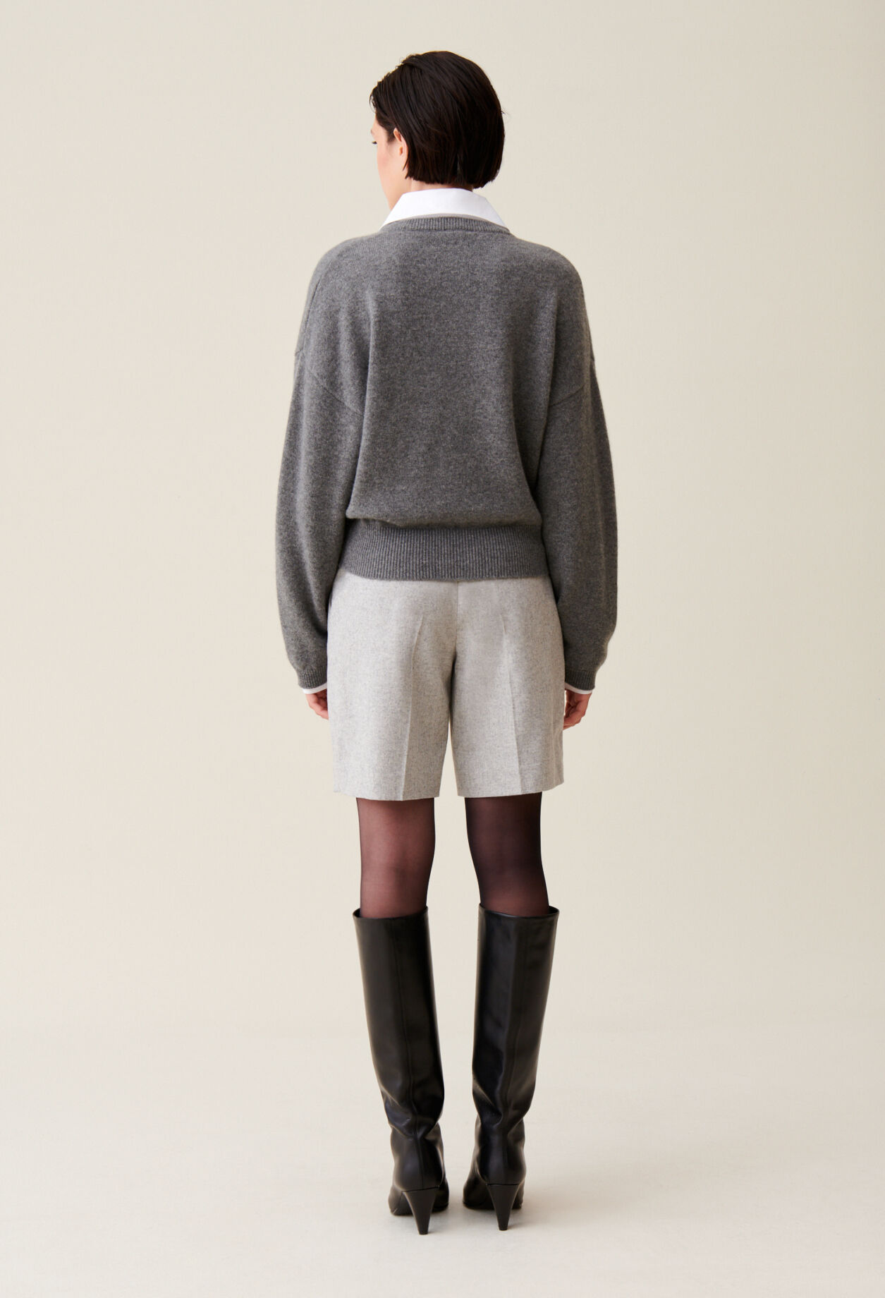Cashmere jumper detachable collar