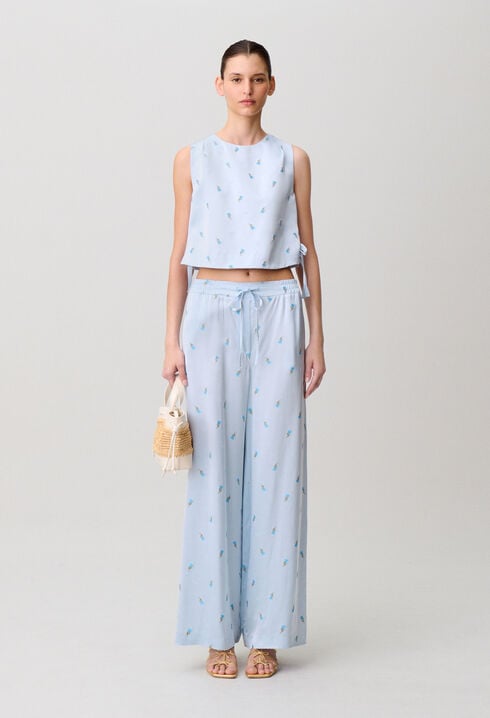 Lightweight satin trousers