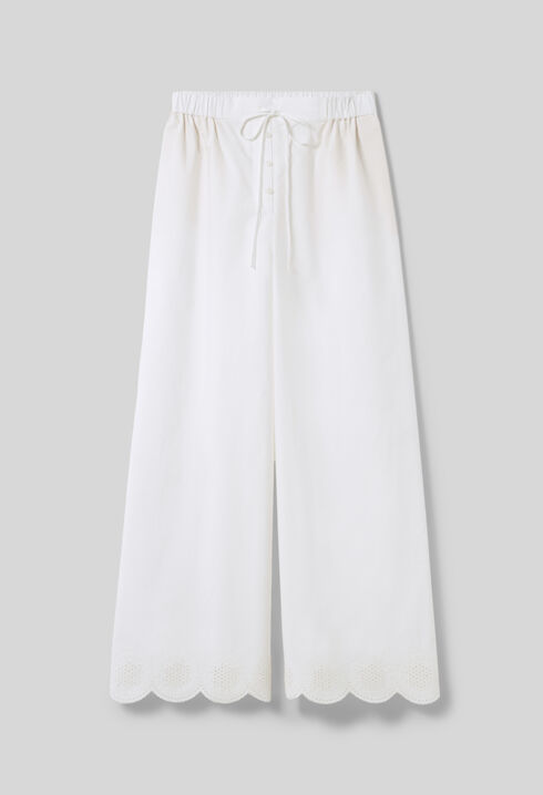 Pantalon léger large brodé