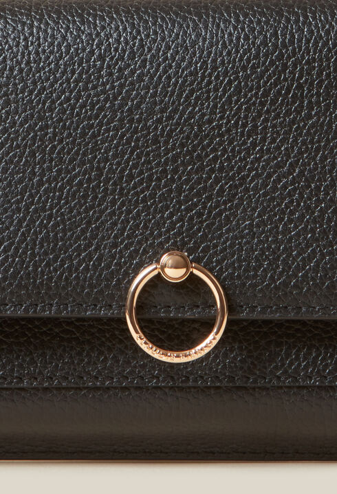 Pochette large cuir grainé