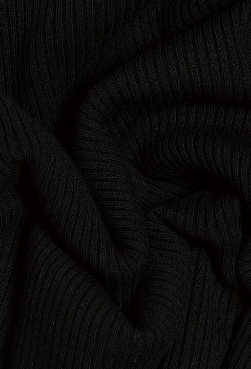 T-shirt manches longues côtelé noir 