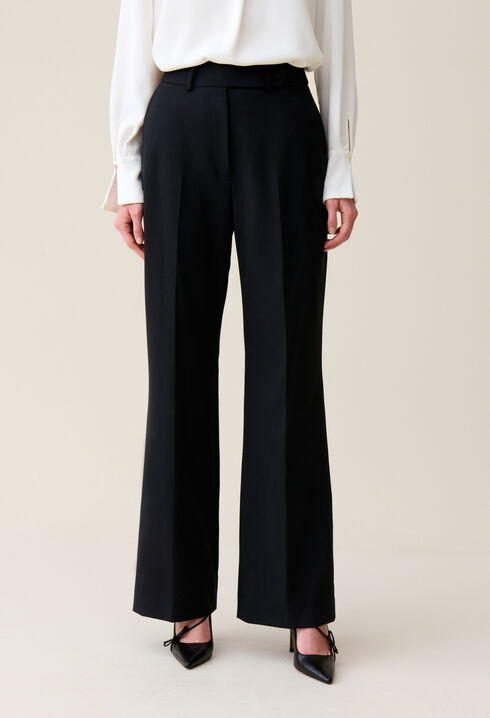 Pantalon tailleur laine marine