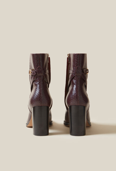 Bottines effet serpent cuir vernis