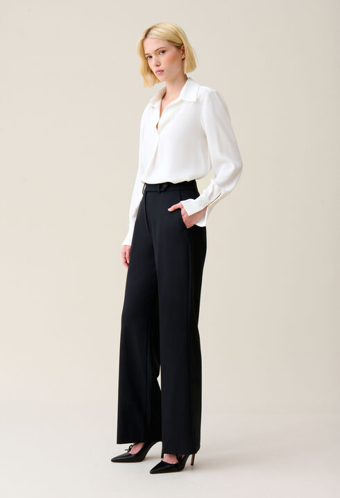 Pantalon tailleur laine marine