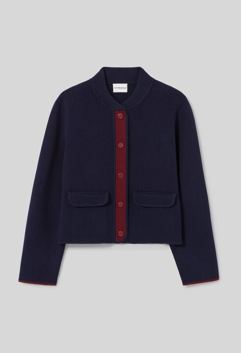 Cardigan épais bicolore