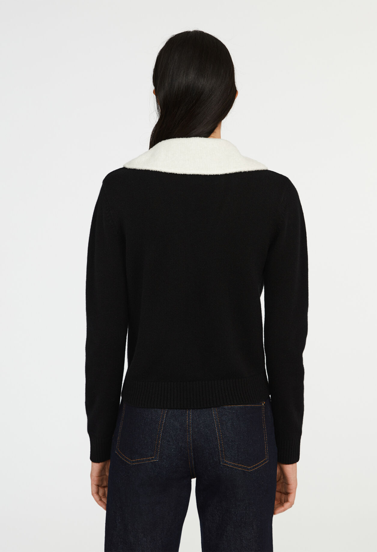 Cardigan maille à col claudine