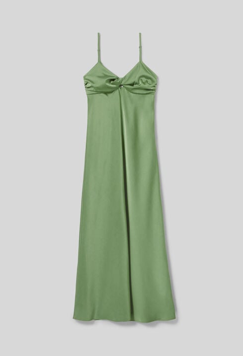 Robe longue satinée