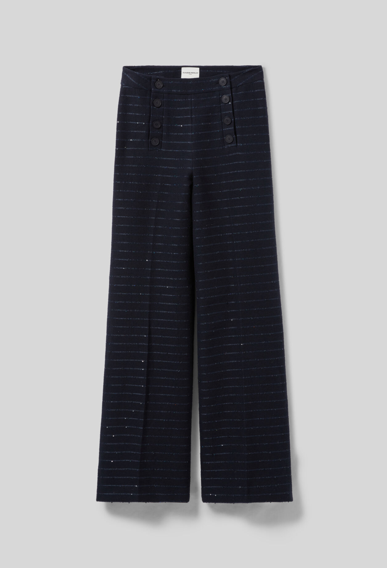 Pantalon droit rayé à pont