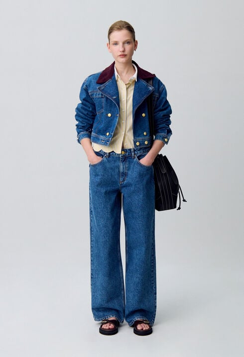Jean denim droit large