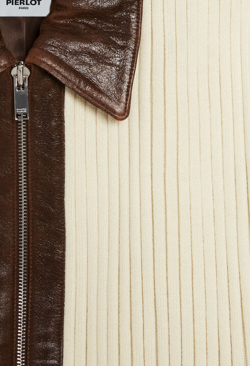 Brown two-tone bomber jacket