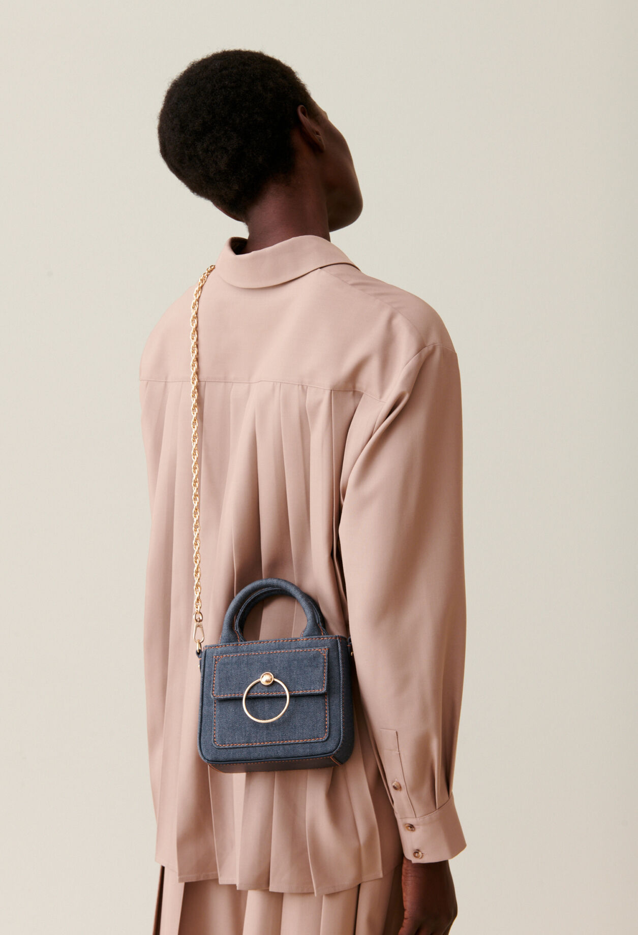 Mini sac Anouck denim chaîne