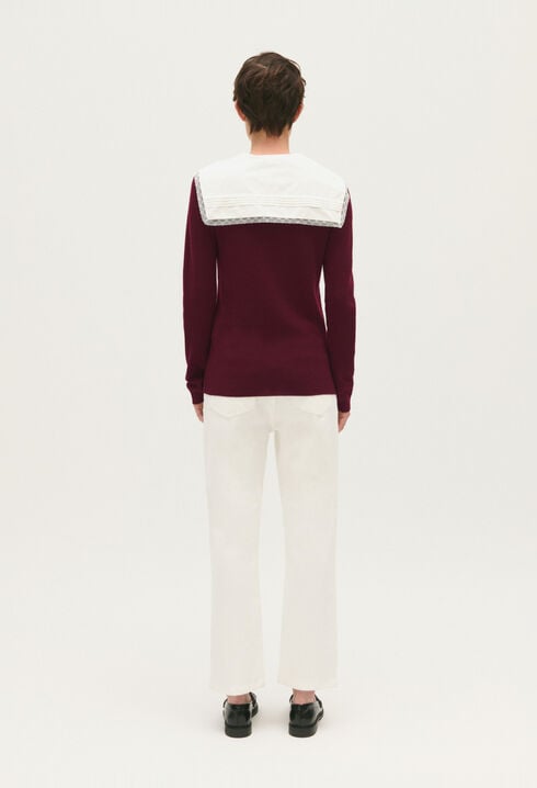 Jumper with removable collar