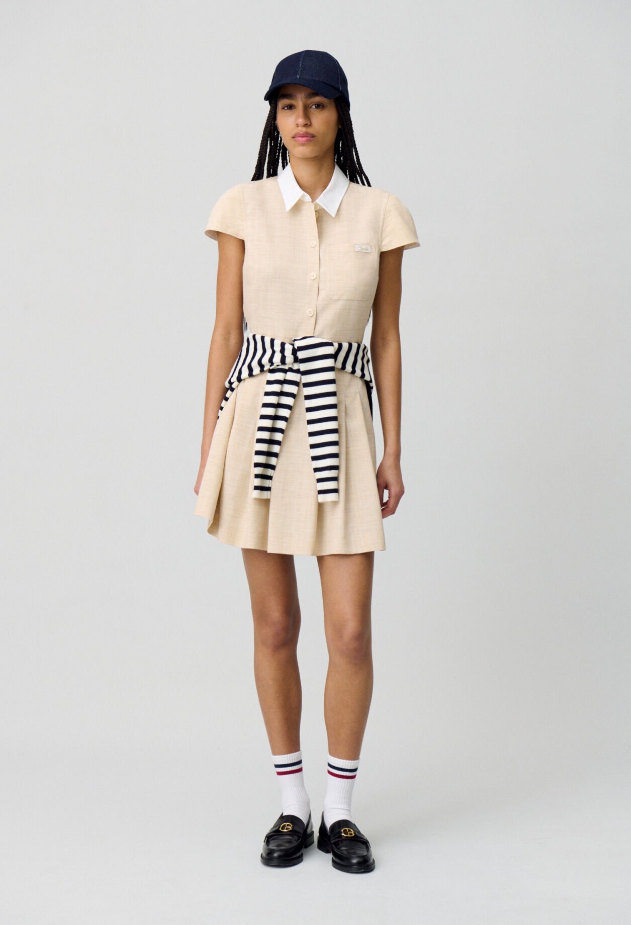 Pleated Short Dress