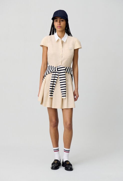 Robe courte plissée