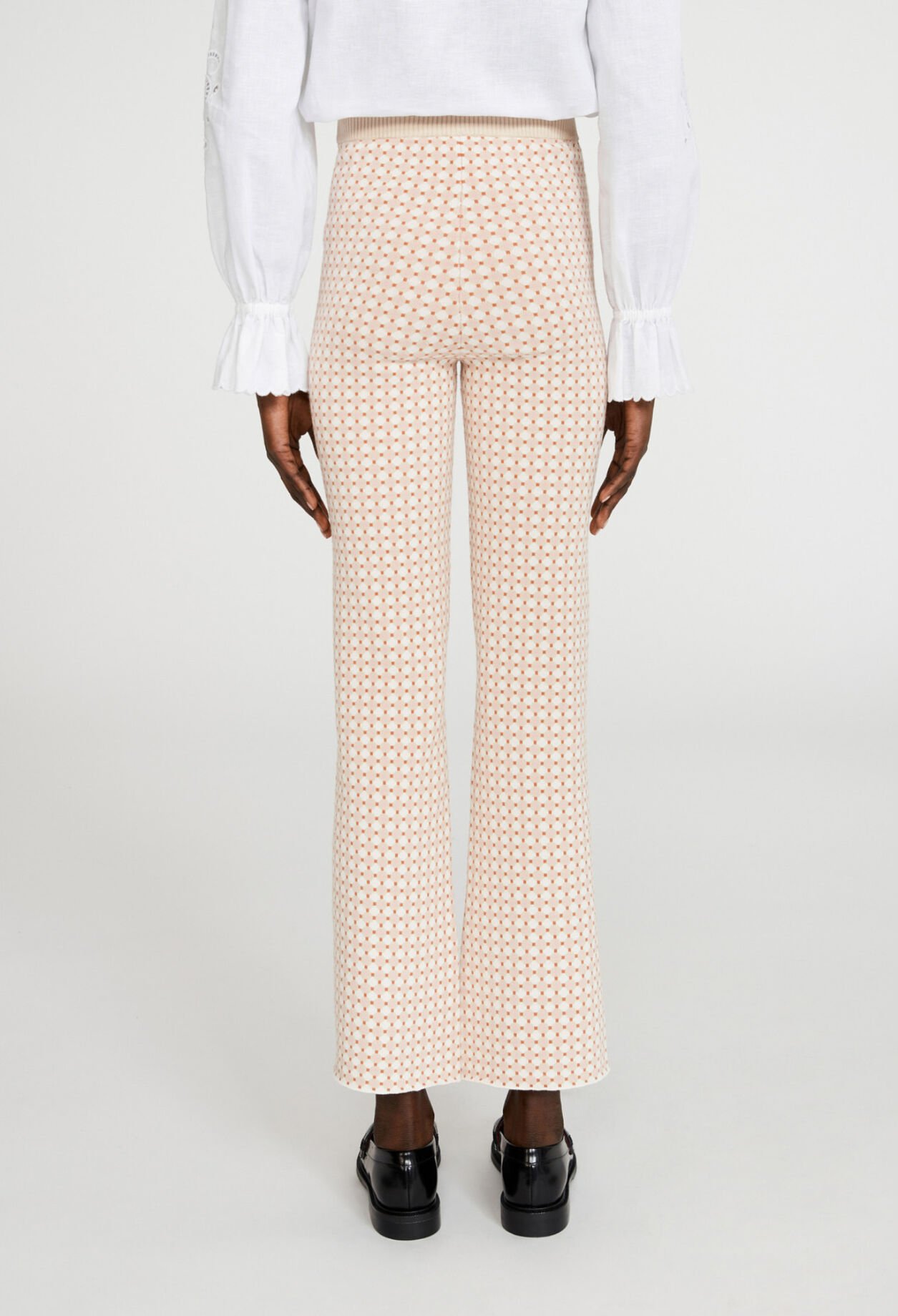 Pantalon maille à motifs graphiques