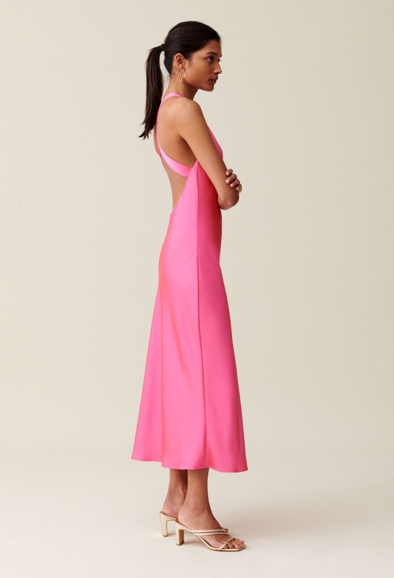 Long satin dress