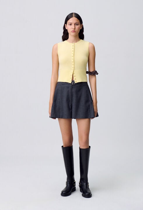 Top maille boutonné