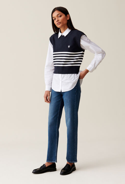 Pull Jean Toto rayé sans manches