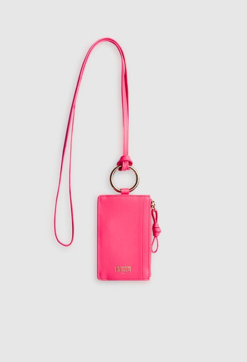 Porte-cartes bandoulière cuir lisse