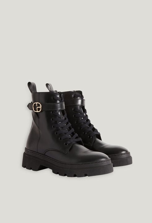 Bottines cuir noir