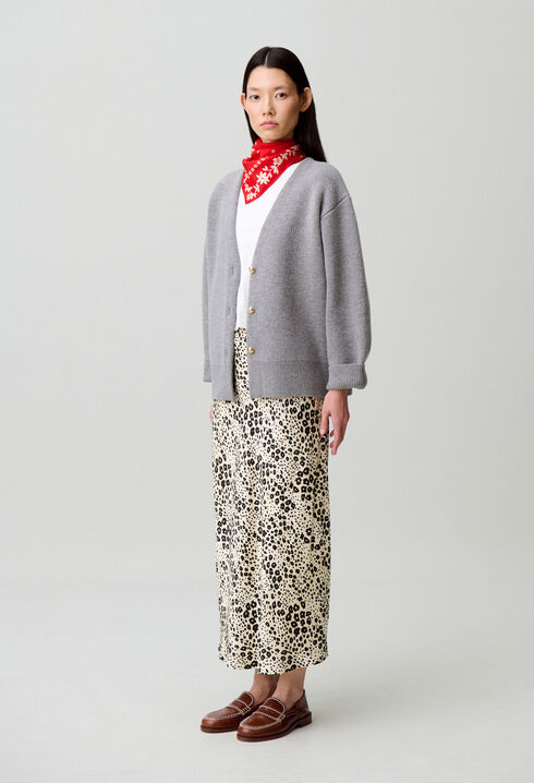 Oversized wool-blend cardigan