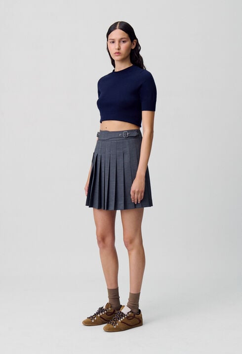 Pleated mini skirt